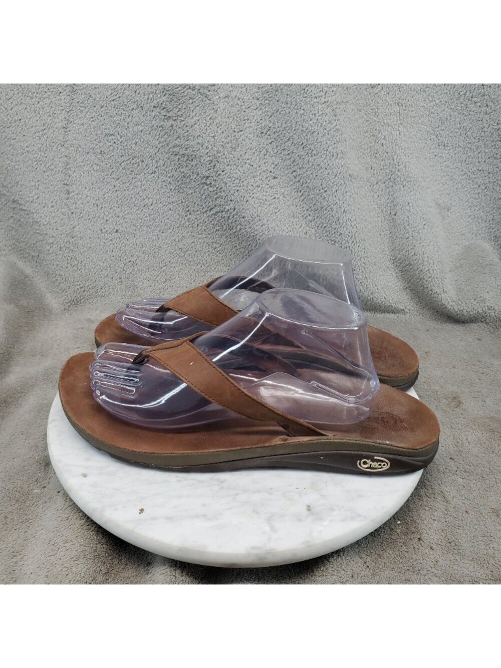 Chaco Shoes Womens Size 12 Playa Brown Leather Slip On Flip Flop Thong Sandals